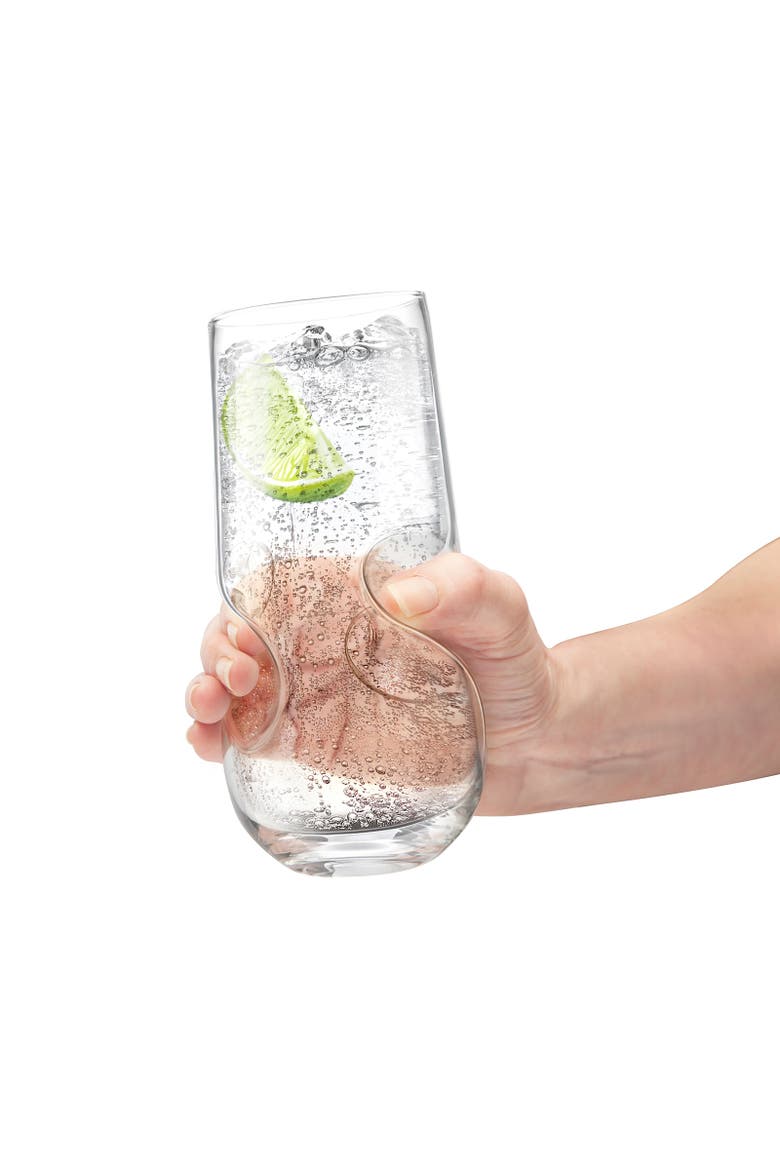 Bubbles Seltzer Bubbly Beverage Glasses, Set of 4, Alternate, color, Clear