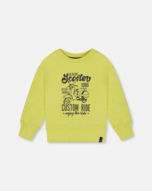 Deux Par Deux Little Boy's Pullover Graphic Sweatshirt Lime Green In Lime Green