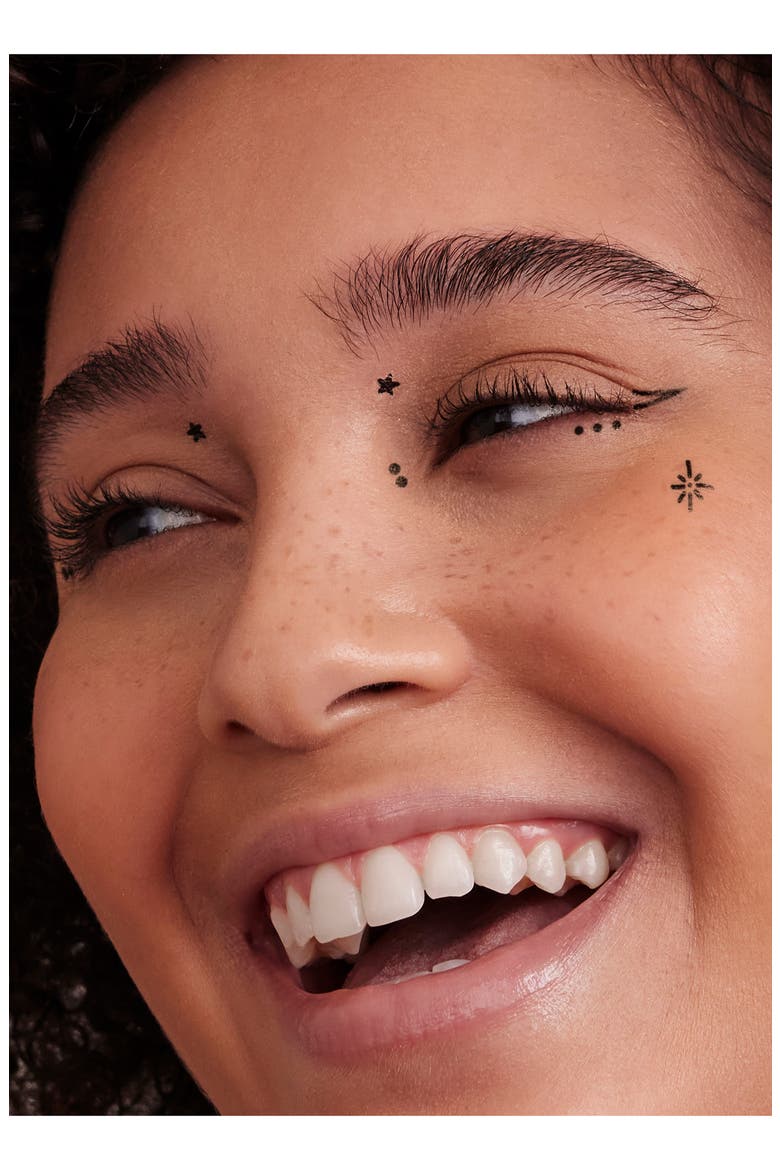 Face Tats Temporary Tattoos, Alternate, color, BLACK