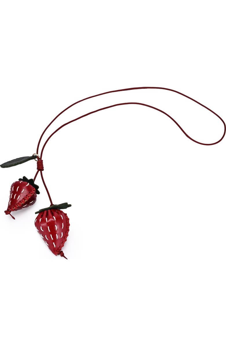 OLD TREND Strawberry Genuine Leather Artisan Charm, Main, color, Ruby