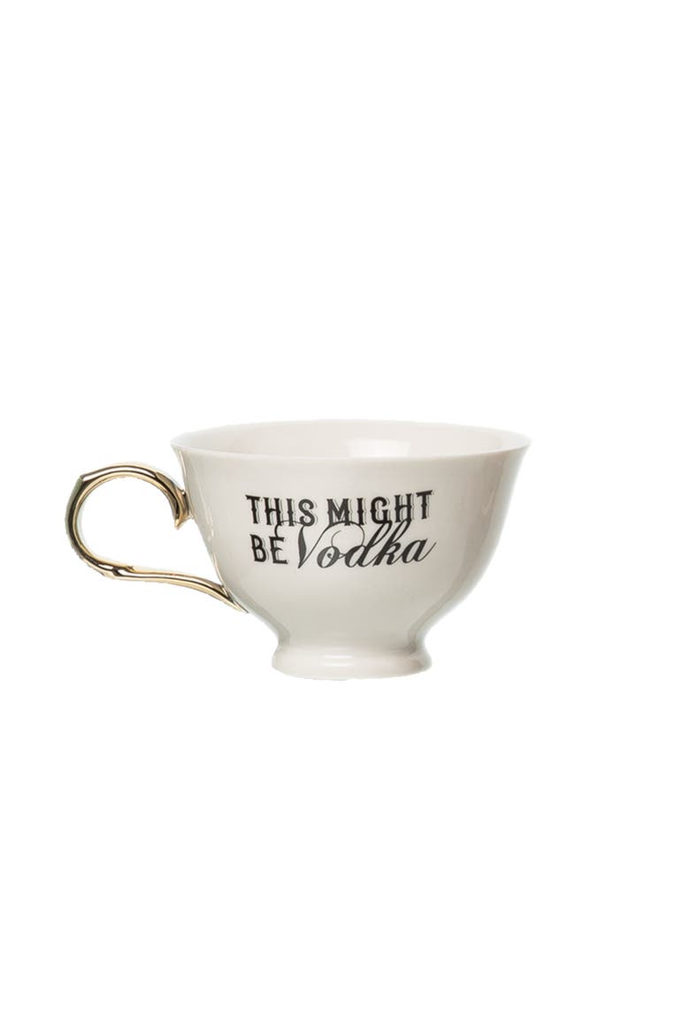 This Might Be Vodka OversizedTeacup Porcelain White 8.45 oz, Main, color, White