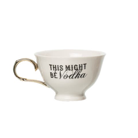 This Might Be Vodka OversizedTeacup Porcelain White 8.45 oz