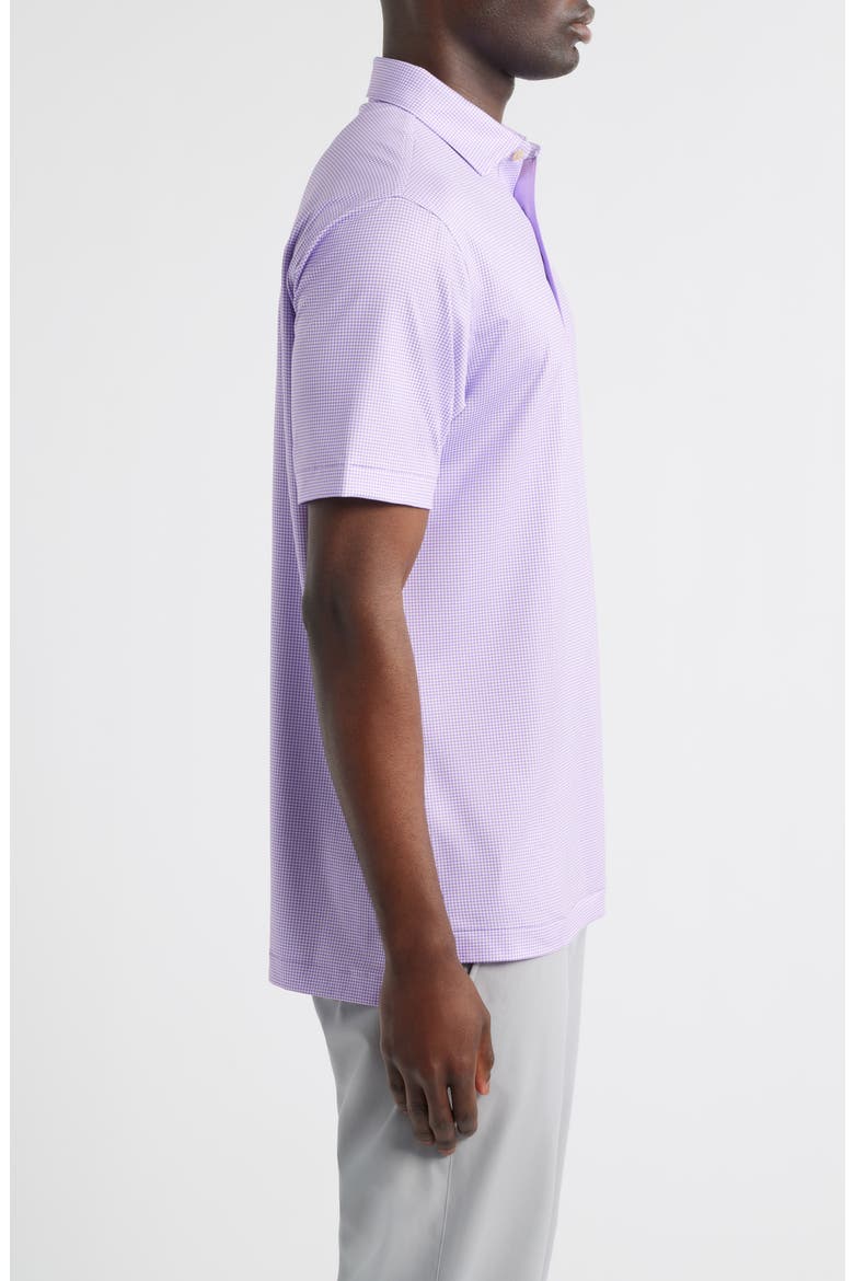 Gingham Check Performance Jersey Polo, Alternate, color, PURPLE IRIS