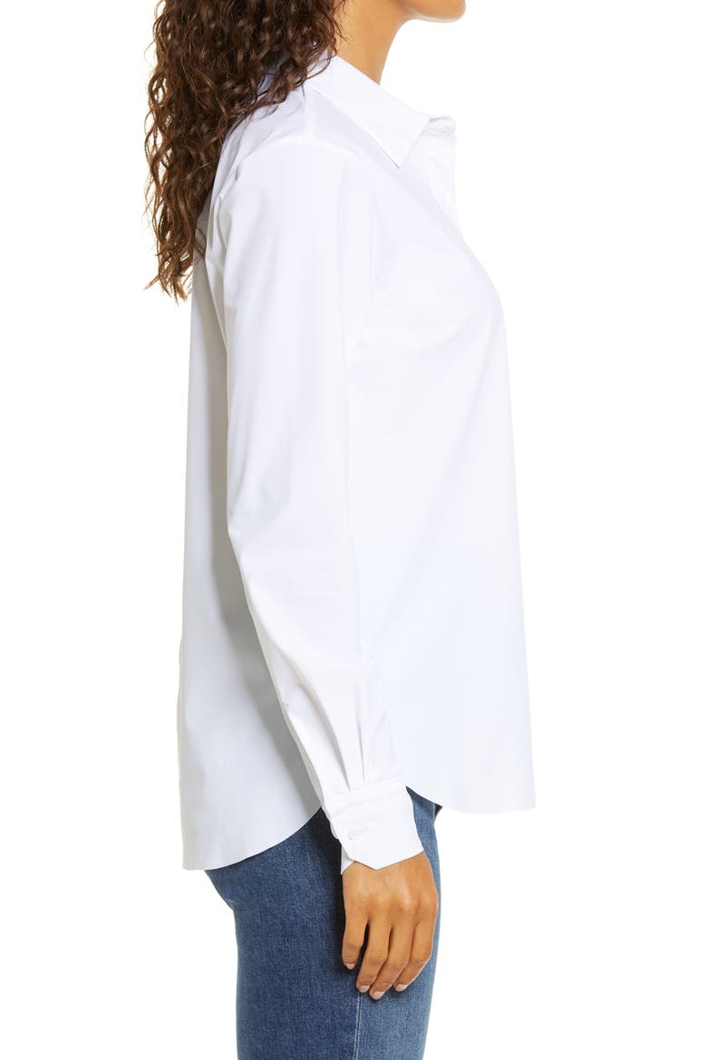 'Lyssentials Connie Slim Fit Button-Up Shirt, Alternate, color, WHITE