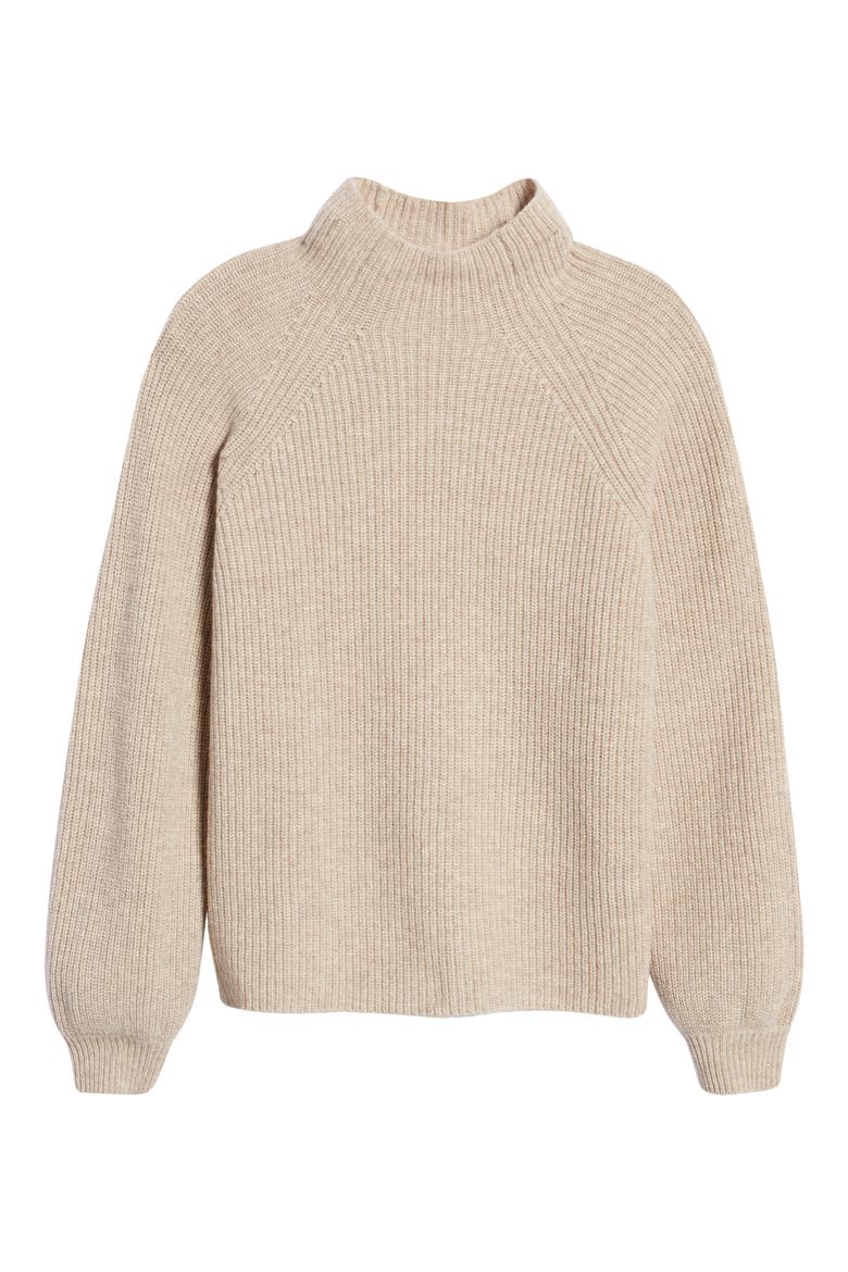 Georges Mock Neck Cashmere Sweater, Alternate, color, OATMEAL