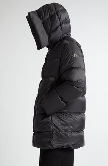 ダウンジャケット・コート MONCLER + RICK OWENS WOMENS CYCLOPIC HOODED LONG DOWN JACKET Rick Owens Moncler + Rick Owens Black Hooded Cyclopic Jacket