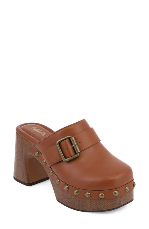 Larina Faux Leather Platform Clog