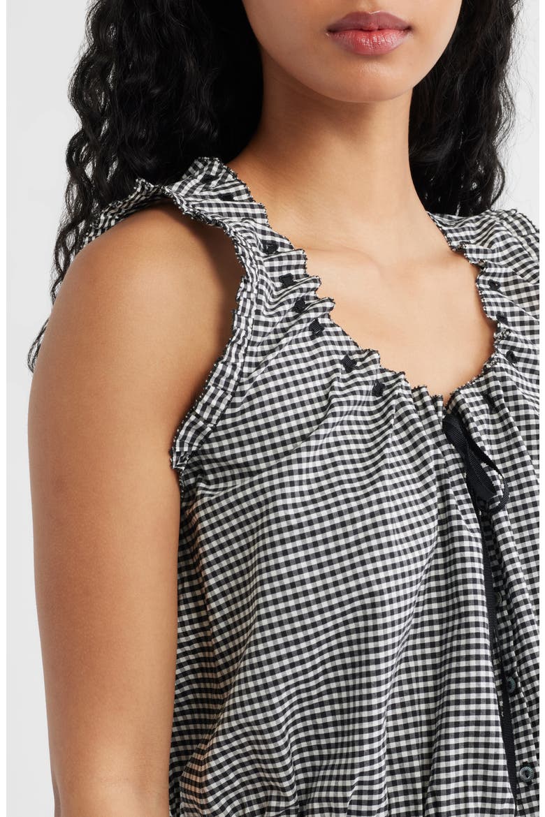 Traveler Organic Cotton Gingham Top, Alternate, color, NOIR LA MADDALENA GINGHAM