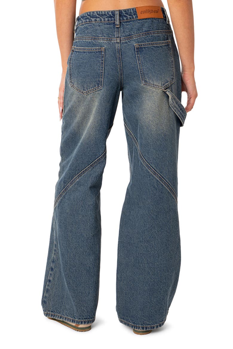 Serena Low Rise Wide Leg Carpenter Jeans, Alternate, color, BLUE