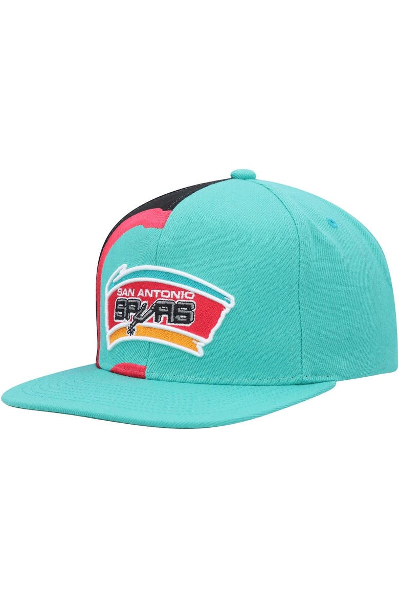 Men's Mitchell & Ness Teal San Antonio Spurs Hardwood Classics Retroline Snapback Hat, Main, color, Teal