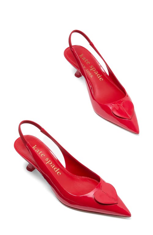 Kate Spade New York Lover Slingback Pointed Toe Kitten Heel Pump In Cherry Rouge