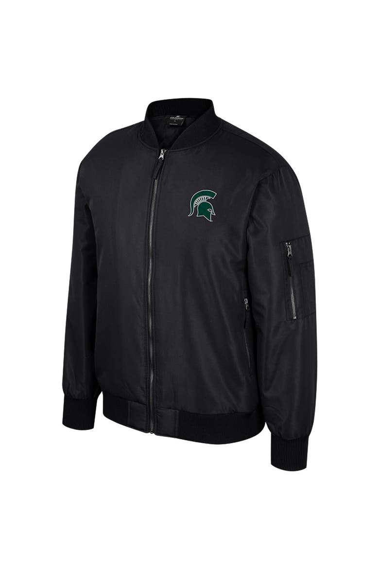 Men's Colosseum  Black Michigan State Spartans Full-Zip Bomber Jacket, Alternate, color, Black