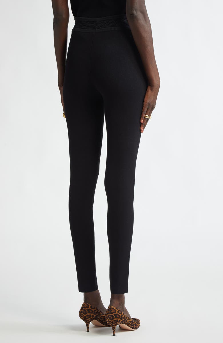 ST. JOHN Mixed Texture Knit Skinny Pants, Alternate, color,