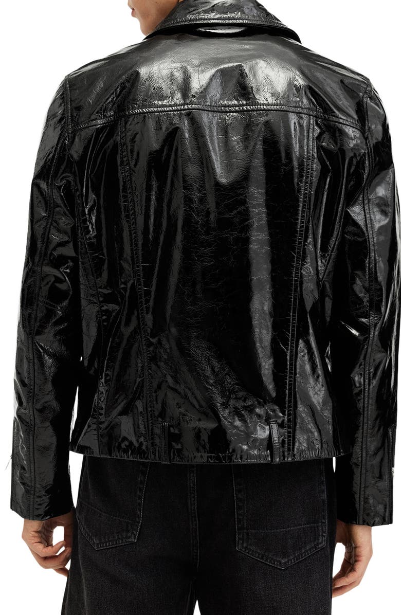 AllSaints Badwan Leather Biker Jacket, Alternate, color, Black