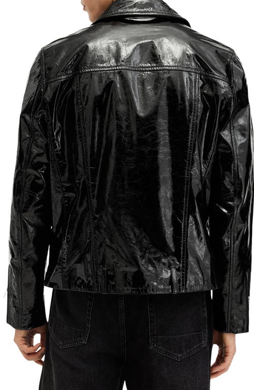 Allsaints Badwan Slim Fit Leather Biker Jacket