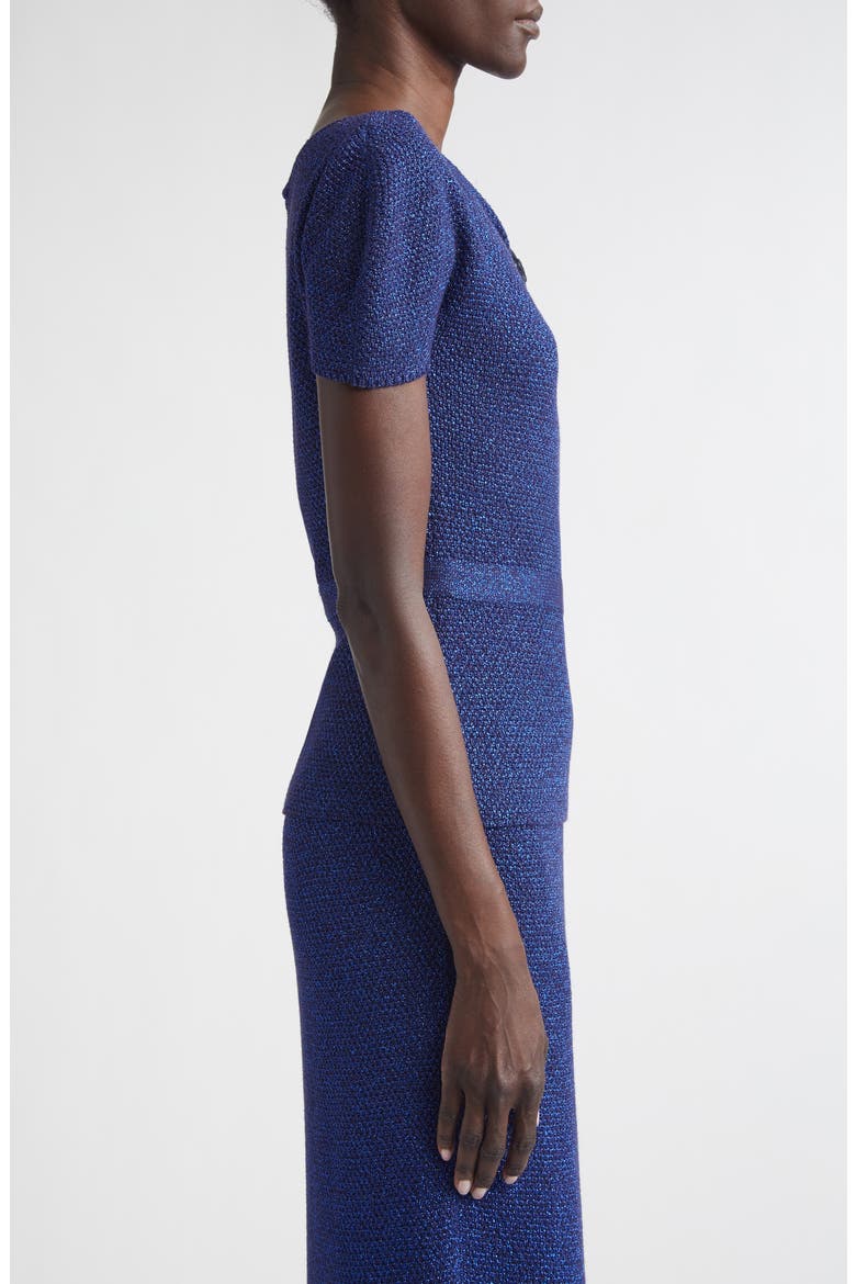 Loretta Metallic Knit Sweater, Alternate, color, MIDNIGHT/ COBALT METALLIC