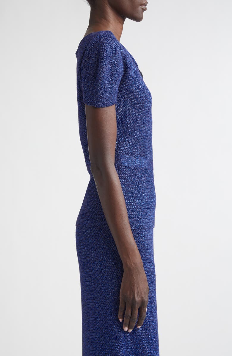 ST. JOHN Loretta Metallic Knit Sweater, Alternate, color, Midnight/ Cobalt Metallic