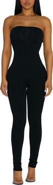 Naked Wardrobe Tube Tight Strapless Jumpsuit