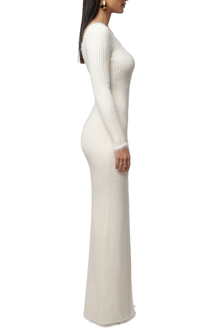 Alpine One-Shoulder Rib Sweater Dress, Alternate, color, IVORY