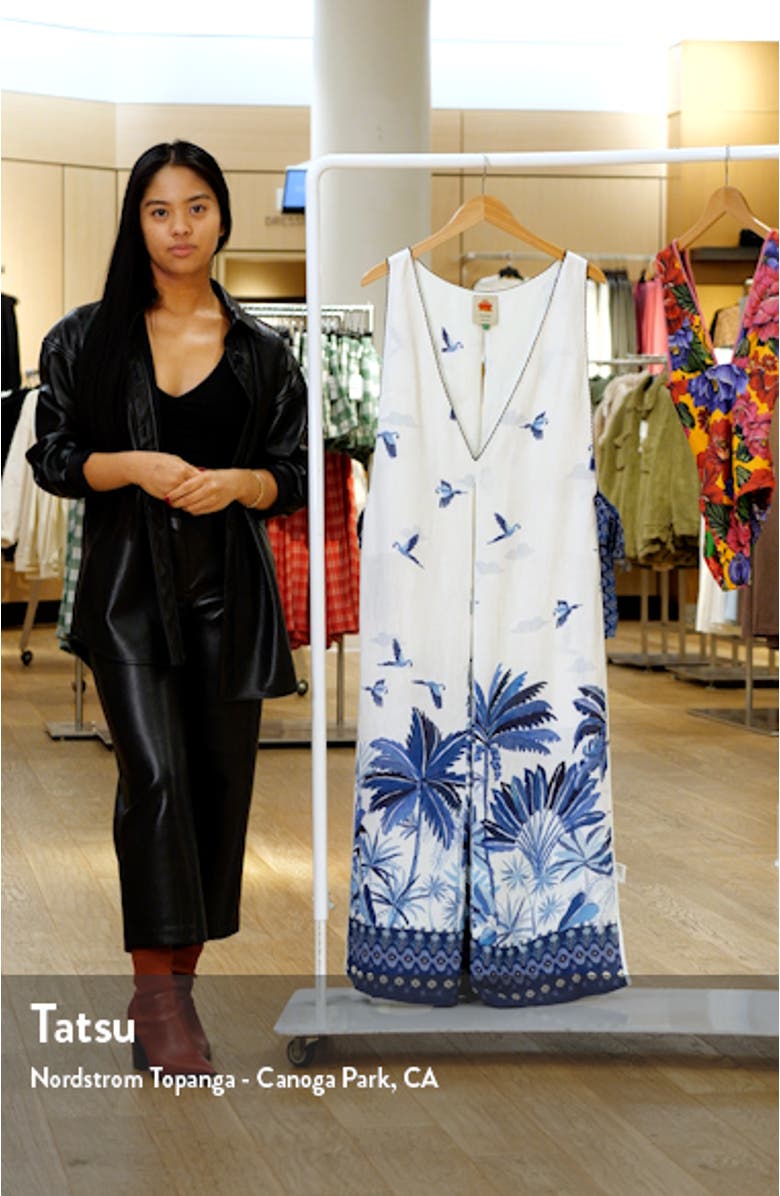 Dream Sky Palm Print Cover-Up Maxi Dress, sales video thumbnail