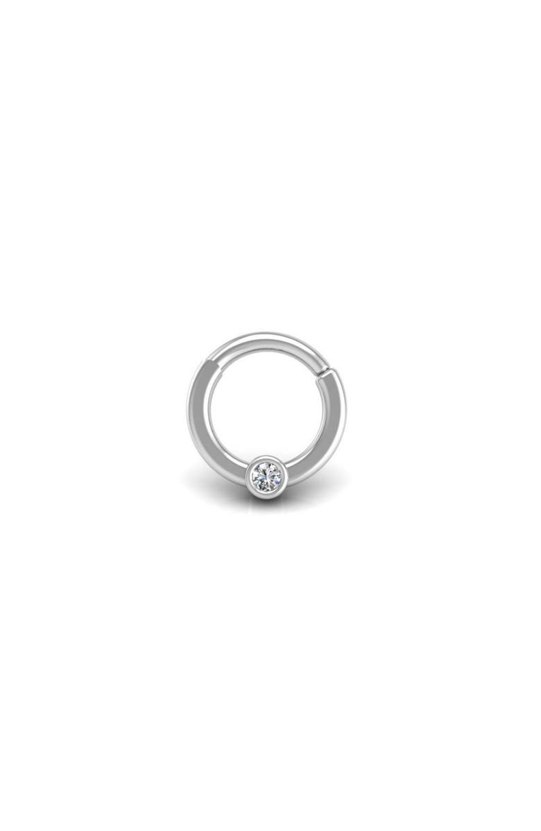 Seed2Stone Cyclops Flat Hoop Earring, Main, color, Silver