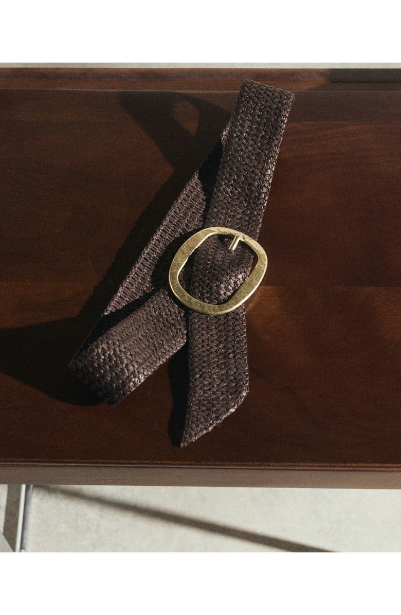 MANGO Natural Fiber Belt, Alternate, color, Chocolate