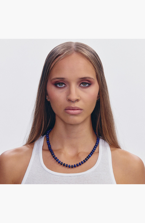 Shop Spicy Dan Levi Blue Lapis Gold Plated Necklace In Blue