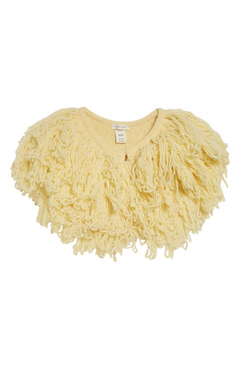 Wool Blend Fringe Collar