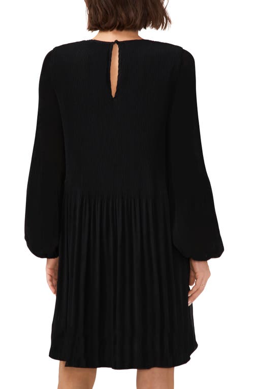 Halogen ® Plissé Long Sleeve Dress In Black