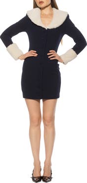 Alexia Admor Sabrina Faux Fur Trim Minidress
