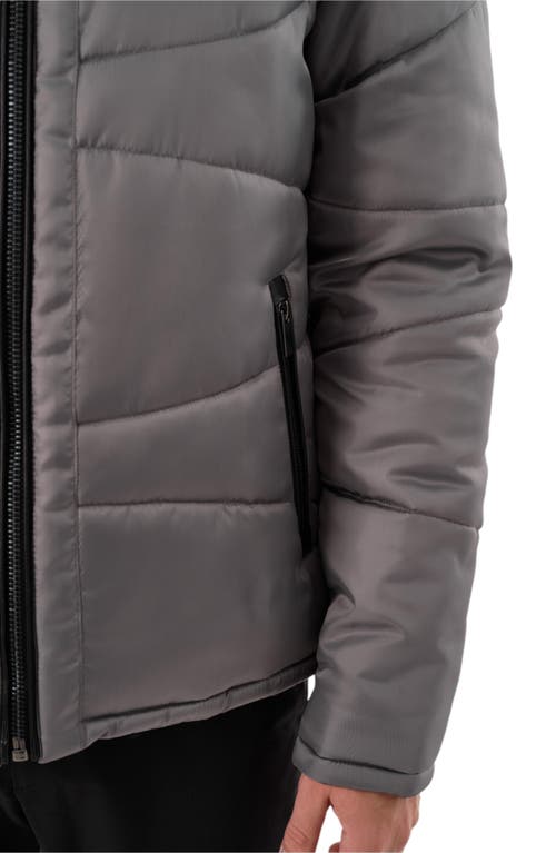 Regency Quilted Puffer Jacket In Gray