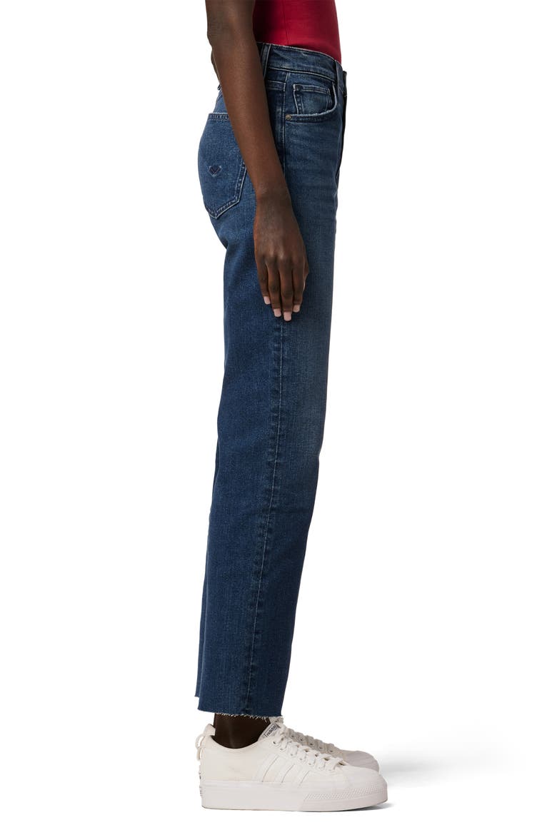 Remi Raw Hem High Waist Crop Straight Leg Jeans, Alternate, color, DEEP DIVE