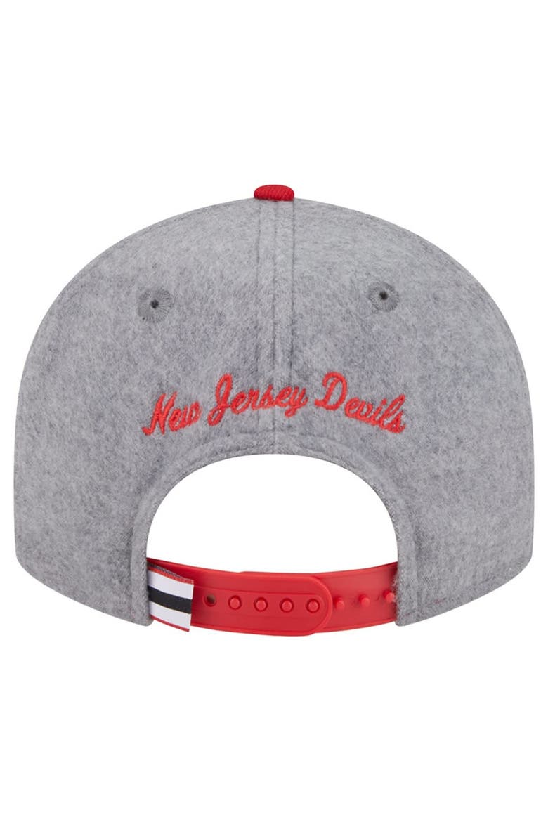 Men's New Era  Gray/Red New Jersey Devils Wool Pin Low Profile 9FIFTY Snapback Hat, Alternate, color, Gray
