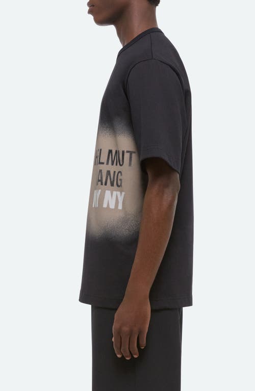 Helmut Lang Spray Paint Logo Short Sleeve T-shirt In Black
