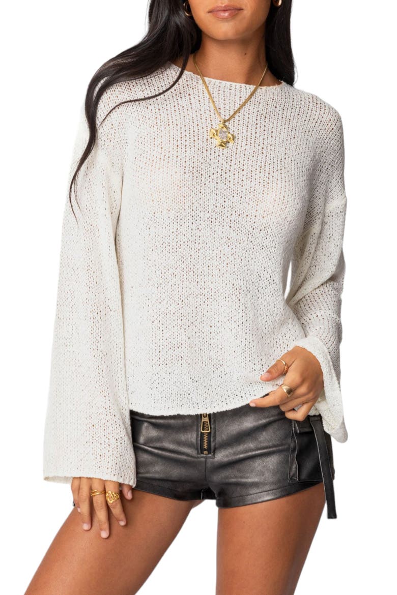 Relaxed Lightweight Sweater, Main, color, WHITE