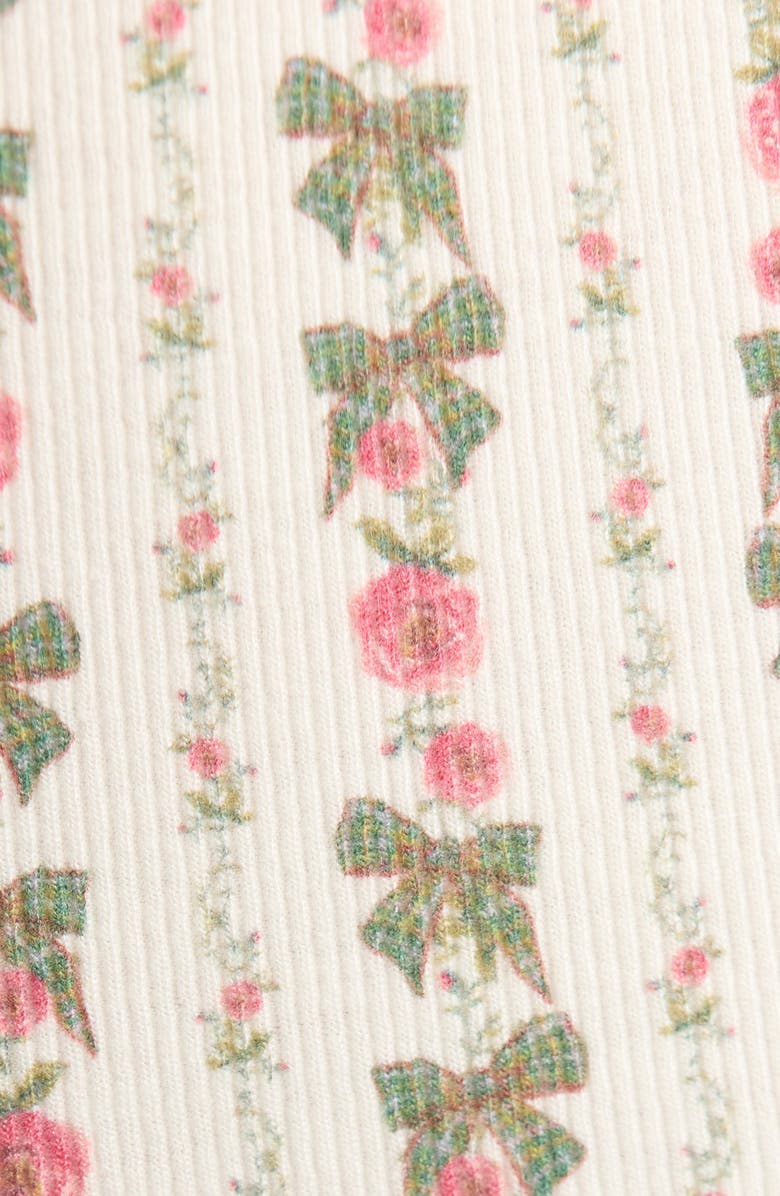 KILO BRAVA Lace Trim Long Sleeve Stretch Modal Crop Top, Alternate, color, Heirloom Rose