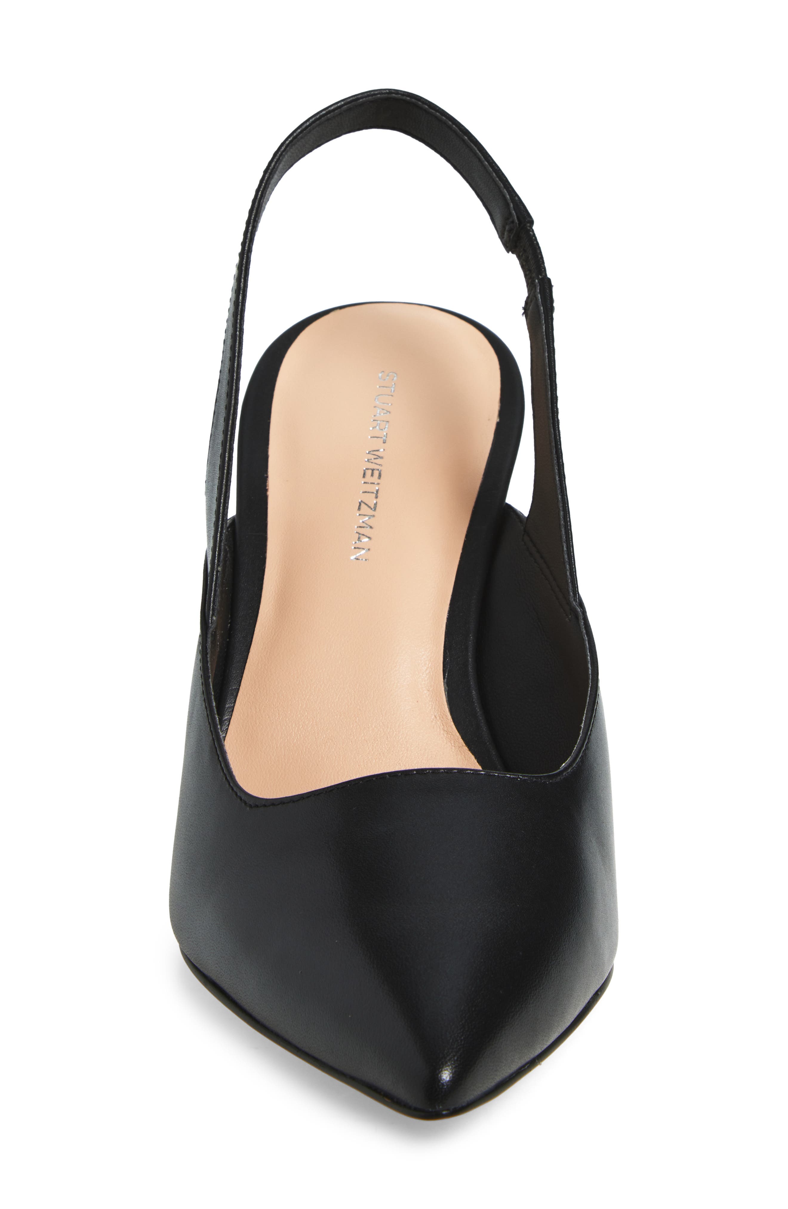 Stuart Weitzman Zuri Slingback Leather Pump, Alternate, color, Black