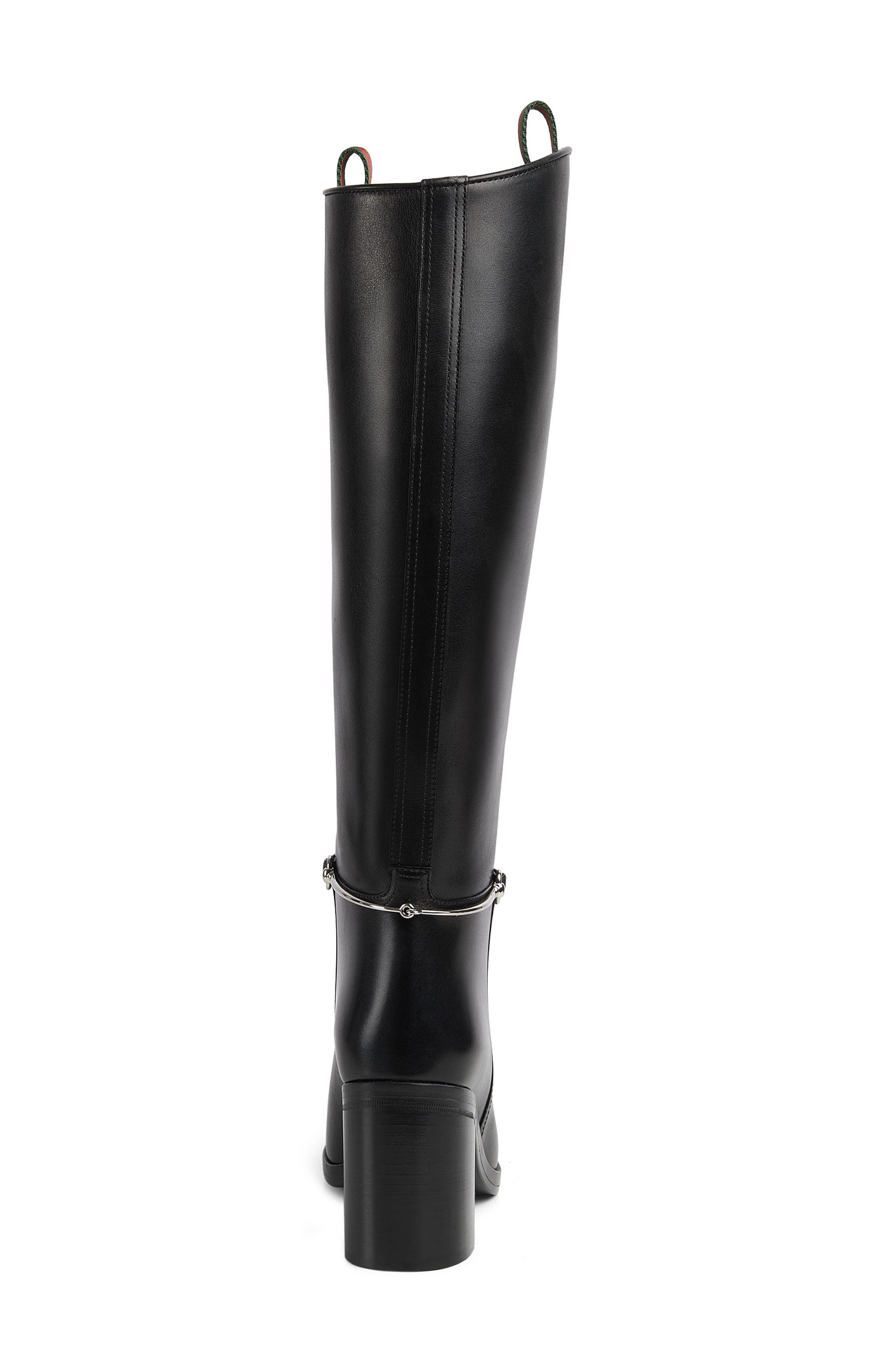 Gucci Horsebit Knee High Boot, Alternate, color, Black