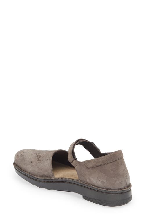 Naot Catania Mary Jane Flat In Gray Marble Suede