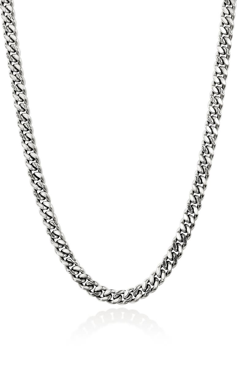 John Hardy Curb Chain Necklace, 7mm, Main, color, Sterling Silver - 20 Inches