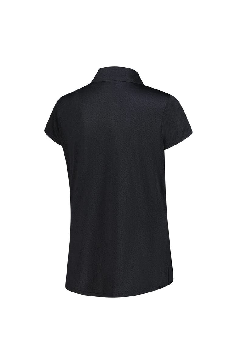 FOOTJOY Women's  FootJoy Black 3M Open Cap Sleeve Printed Polo, Alternate, color, Black