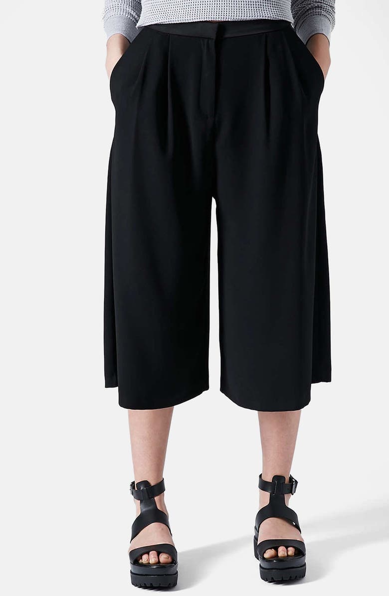 Topshop Crepe Gaucho Pants, Main, color, 