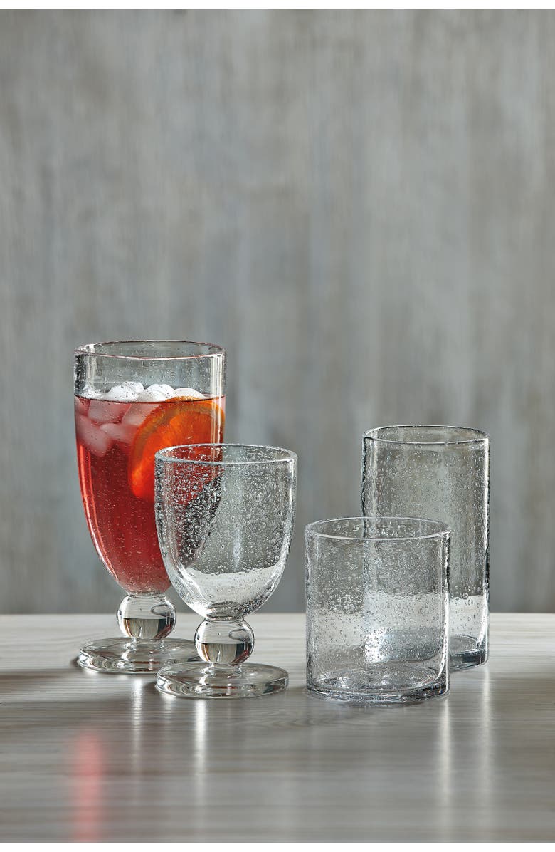 tag Bubble Glass Tall Goblet Clear Drinkware for Everyday Use, Alternate, color, Clear