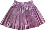 Lola + The Boys Foil Pleated Skirt