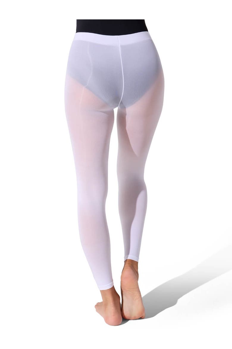 Ultra Soft Footless Tight w Self Knit Waist Band, Alternate, color, white