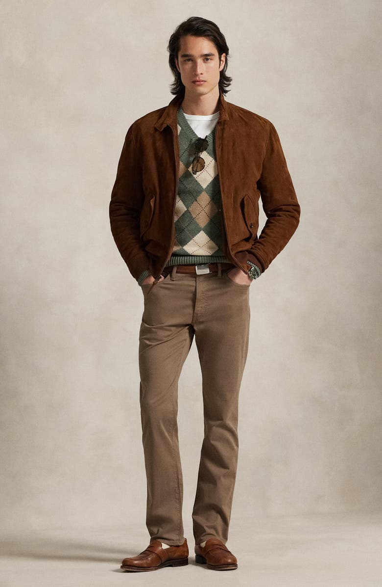 Polo Ralph Lauren Varick Slim Straight Leg Stretch Sateen Pants, Alternate, color, Dark Taupe