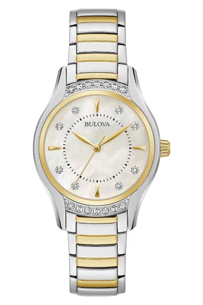 Diamond Mother-of-Pearl Bracelet Watch, 31mm, Main, color, TWO TONE