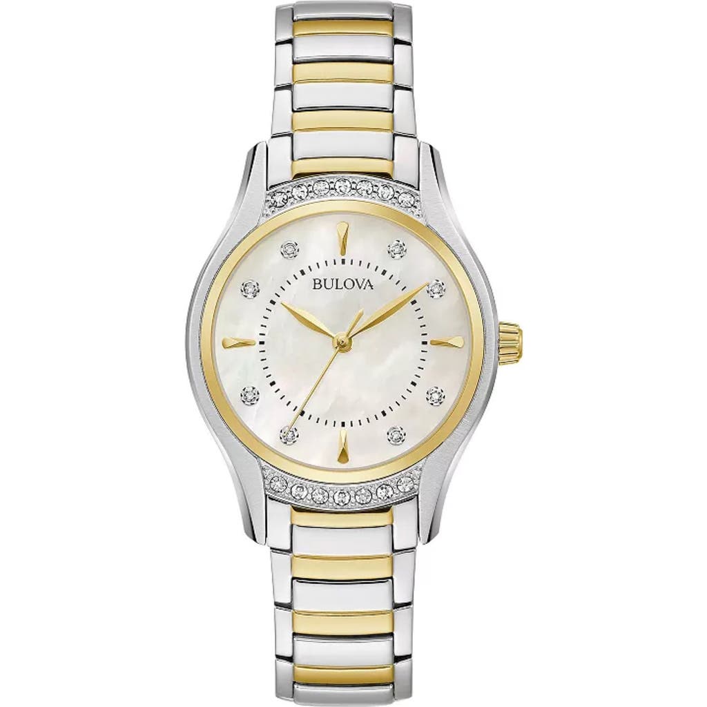 Bulova Diamond Mother-of-pearl Bracelet Watch, 31mm