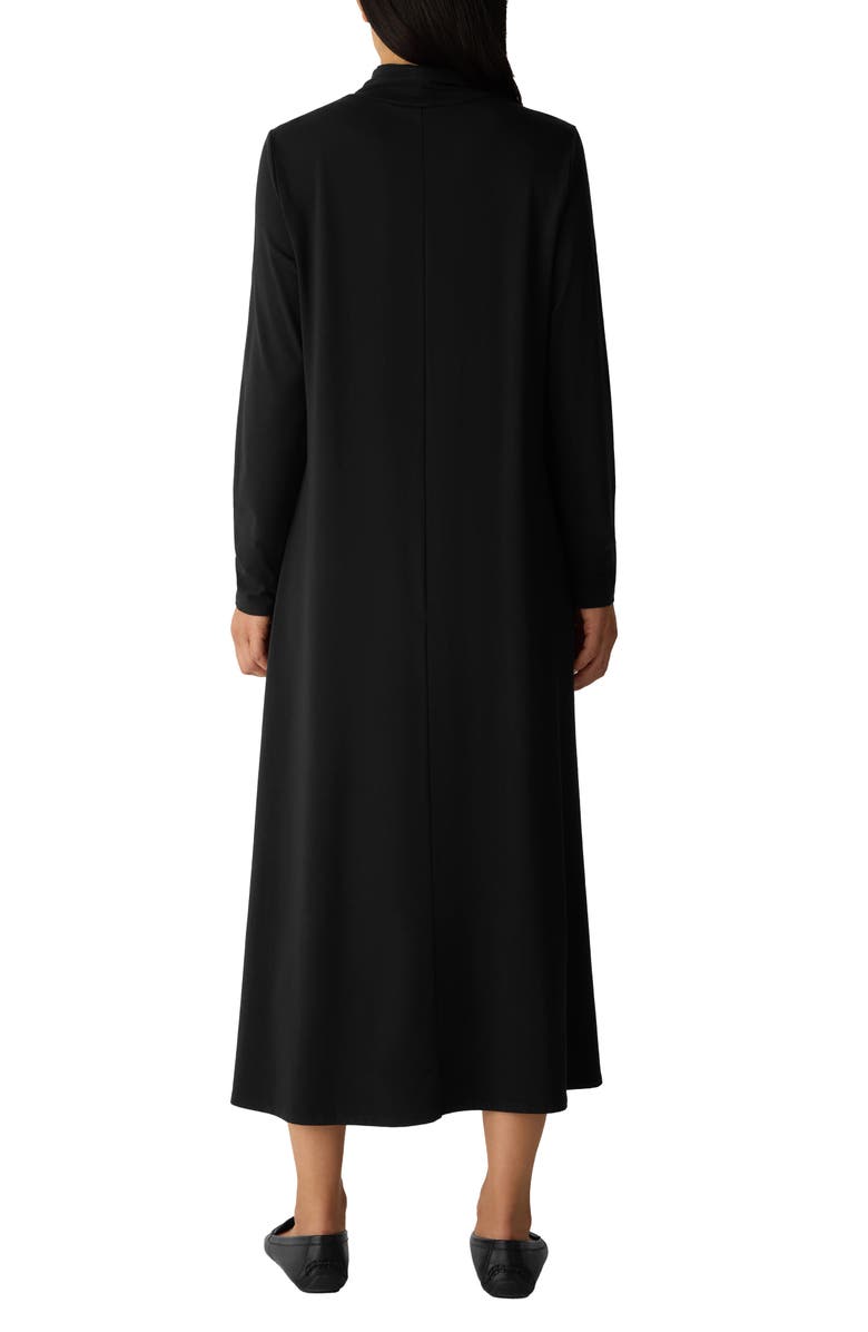 Eileen Fisher Long Sleeve Jersey Maxi Dress, Alternate, color, Black
