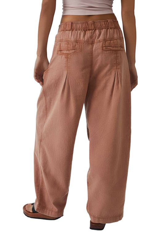 Free People Nothin To Say Pleated Trouser In Cinnamon Brulee
